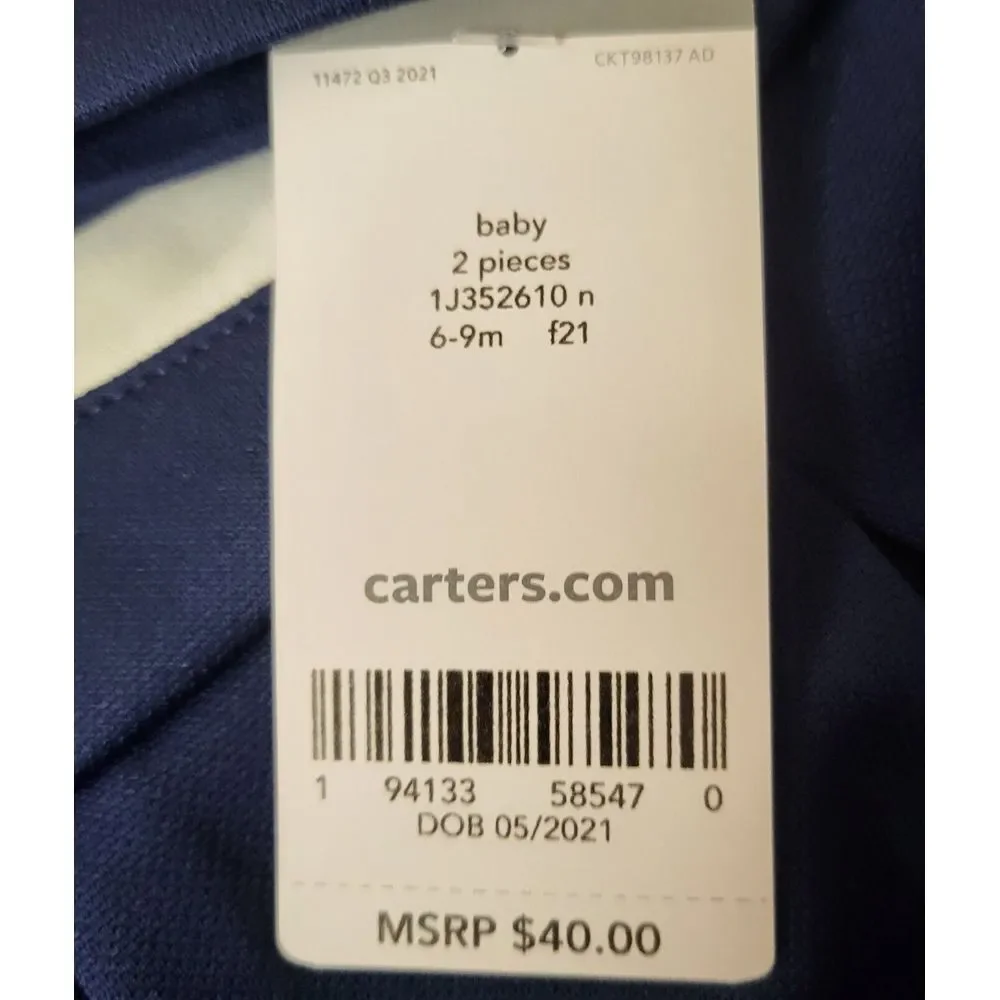 Carters 6-9 Months Outfits New With Tag Long Sleeve Pink Sleeper navy Blue Dress